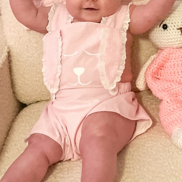 Cecil & Lou Pink Bunny Easter Gingham Bubble - Picture 1 of 3